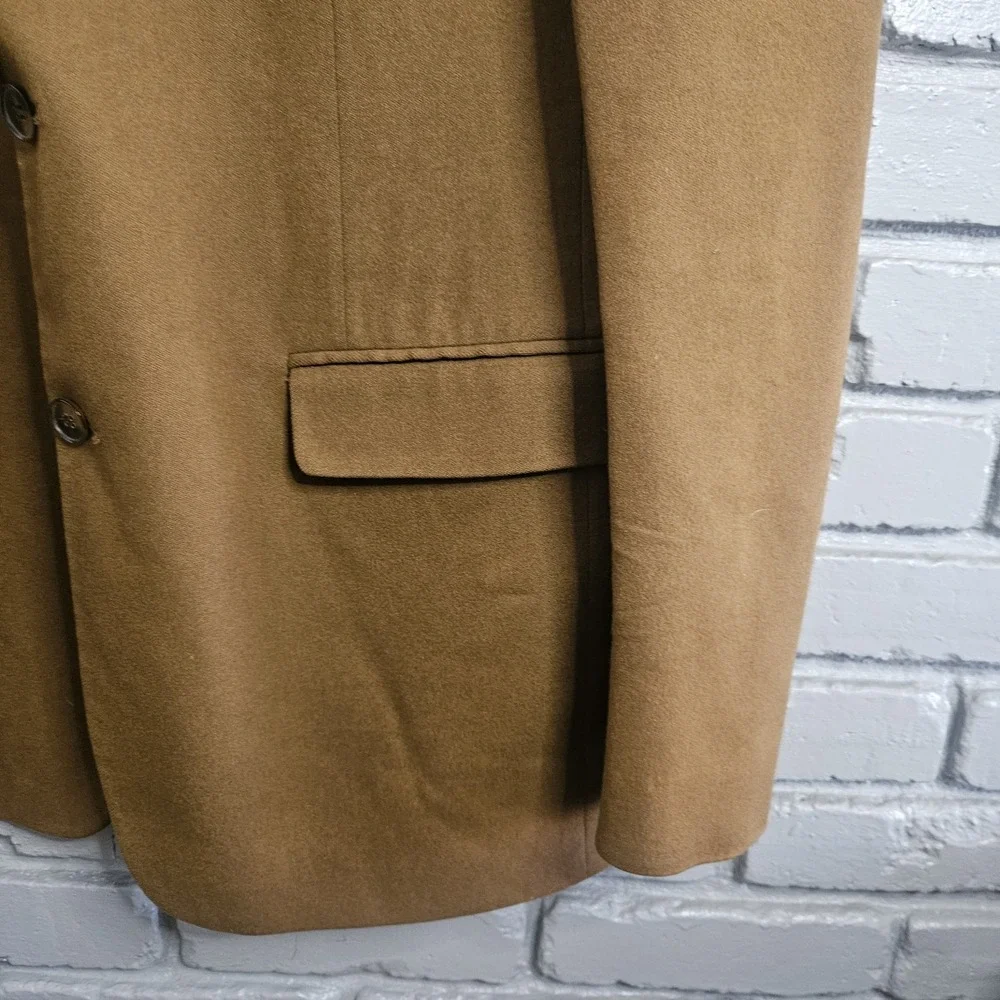 Bill Blass Mens Blazer 46L Cashmere Brown Dick‎ Bruhn Coat Suit Jacket
